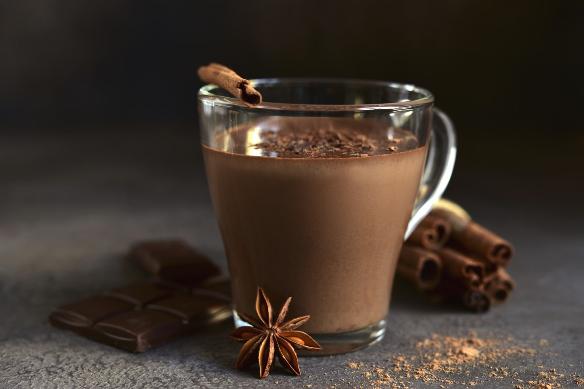 Spicy Hot Chocolate In A Glass Cup