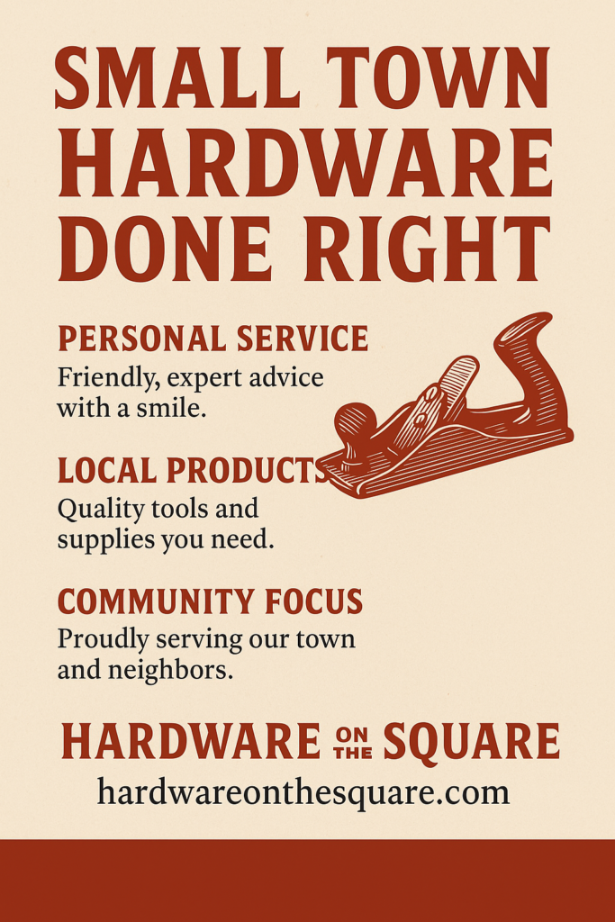 Flyer Small Town Hardware Done Right
