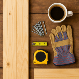 Weekend Lumber Projects in San Augustine, a great image with a great cup of coffee